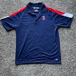 Boston Red Sox Polo Mens Large Navy Blue, Red, White Official MLB Polo Shirt